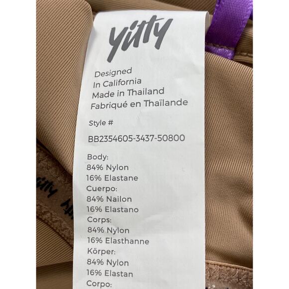 Yitty X Fabletics Smoothed Reality Plunge Bra Size 4X Moody Taupe Padded Sides - Picture 9 of 11